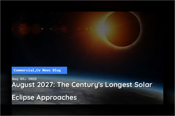 August 2027: The Century's Longest Solar Eclipse Approaches